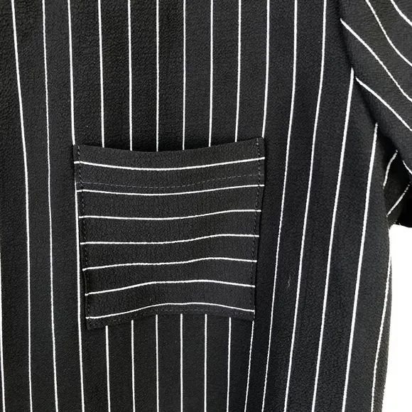 My Story Pocket Tee Womens S Short Sleeve Striped Hi-Lo Side Slits Lightweight - Picture 5 of 11